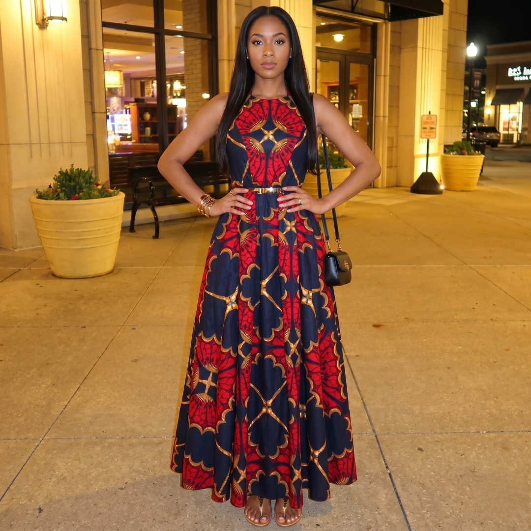 Sleeveless Printed Maxi Dress for Women