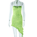 Women's Off-the-Shoulder Ruffled Halter Dress