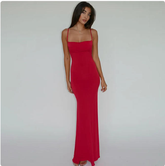 Elegant Backless Slim Fit Dress