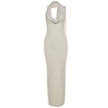 Backless Slim-fit Solid Color Sheath Dress
