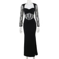 Casual Lace Fishbone Stitching Dress for Women
