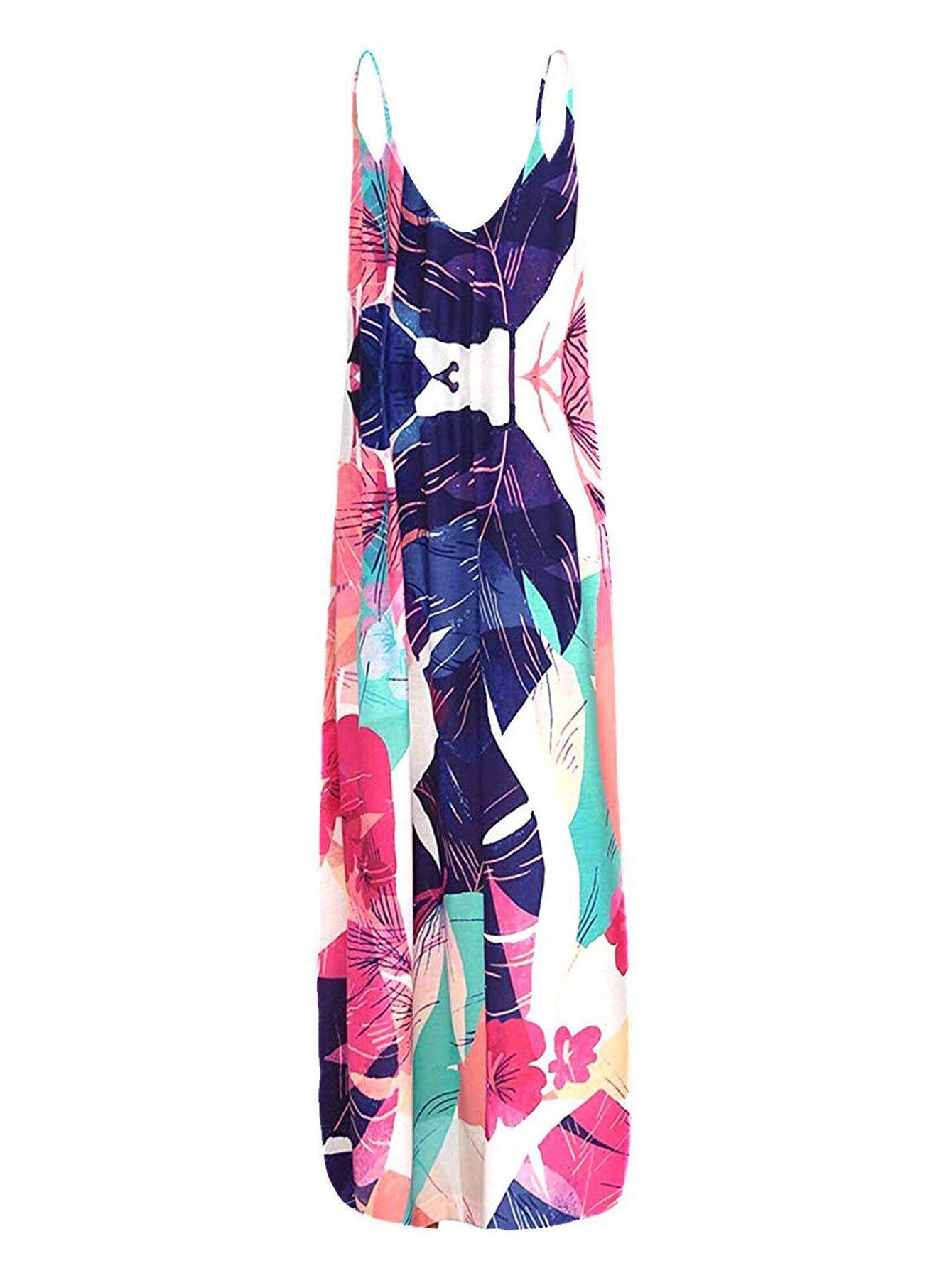 V-neck Printed Women's Suspender Dress