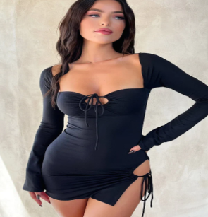 Short Dress Julia 2023 with Long Sleeves (One Piece)